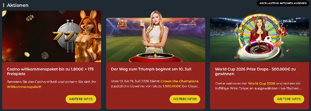777Vault Aktionen